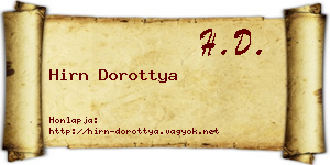 Hirn Dorottya névjegykártya